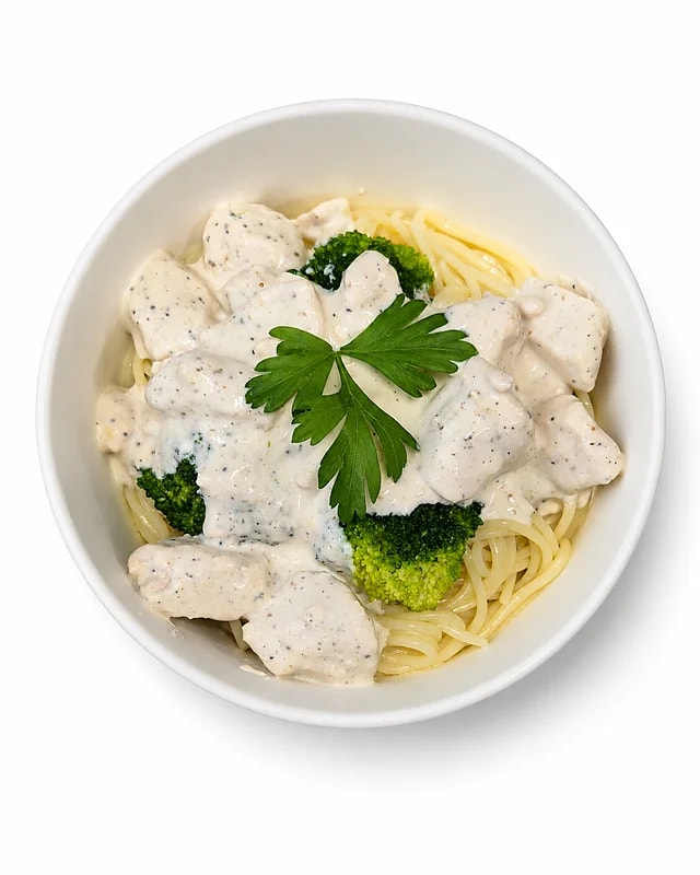 Куриная грудка в сливочном соусе с брокколи