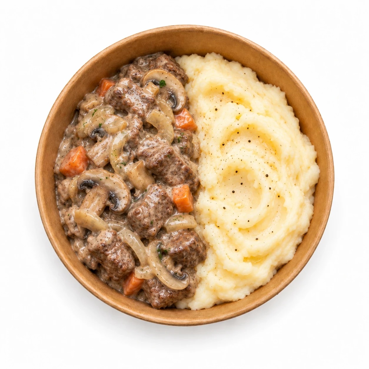 Фрикасе с мясом с пюре